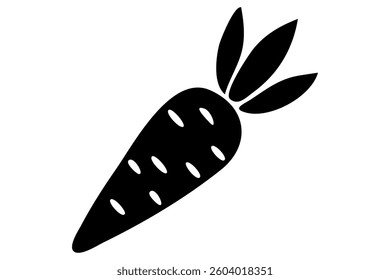 Simple black silhouette of a carrot white background vector illustration
