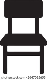Simple black silhouette of a chair with backrest and horizontal support. Minimalist design for furniture or seating concepts.