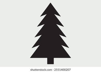 A simple  black silhouette of a Christmas tree.