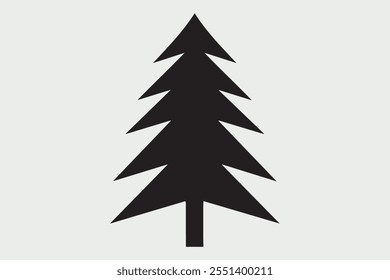 A simple  black silhouette of a Christmas tree.