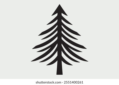 A simple  black silhouette of a Christmas tree.