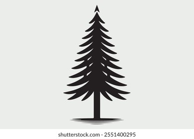 A simple  black silhouette of a Christmas tree.