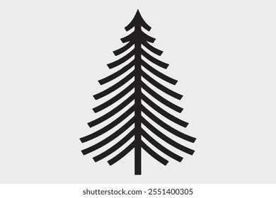A simple  black silhouette of a Christmas tree.