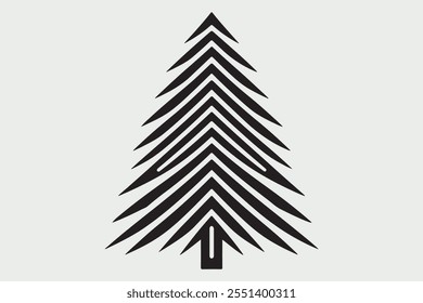 A simple  black silhouette of a Christmas tree.