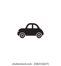 Simple black silhouette of a classic car.A classic car silhouette, perfect for representing transportation, travel, or a vintage theme.