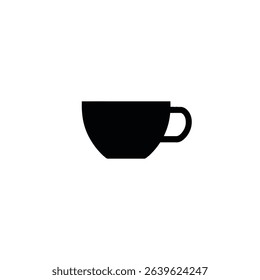 Simple black silhouette of a coffee cup icon