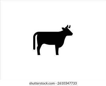 Simple Black Silhouette of a Cow
