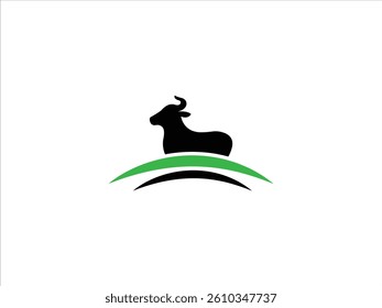 Simple Black Silhouette of a Cow