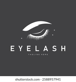 simple black silhouette design eyelash logo decoration beautify the face with a template concept for salon, spa, cosmetic shop or other business