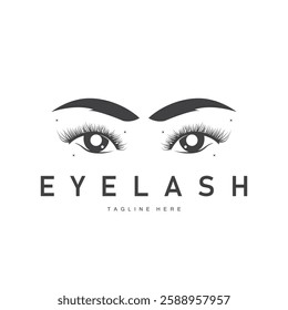 simple black silhouette design eyelash logo decoration beautify the face with a template concept for salon, spa, cosmetic shop or other business