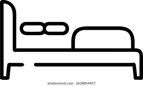 Simple black silhouette design of a minimalist bedroom furniture element