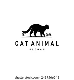 diseño de silueta simple negro logotipo de gato de mascota ilustración de Plantilla de cuidado animal