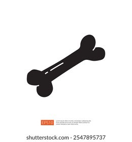 Una silueta negra simple de un hueso de perro, a menudo utilizada en gráficos o diseños relacionados con mascotas.