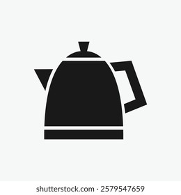 Simple black silhouette of an electric kettle.