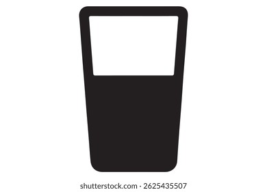 Simple black silhouette of a filled drinking glass.