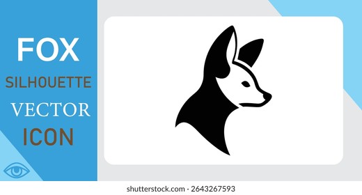 A simple black silhouette of a fox head