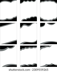 Simple black silhouette frame. The aspect ratio is four to five. Vector illustration.
