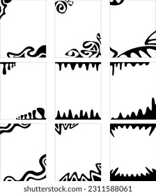 Simple black silhouette frame. The aspect ratio is four to five. Vector illustration.