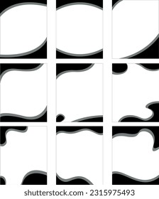 Simple black silhouette frame. The aspect ratio is four to five. Vector illustration.