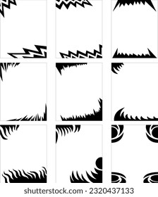 Simple black silhouette frame. The aspect ratio is four to five. Vector illustration.