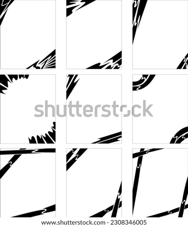 Simple black silhouette frame. The aspect ratio is four to five. Vector illustration.