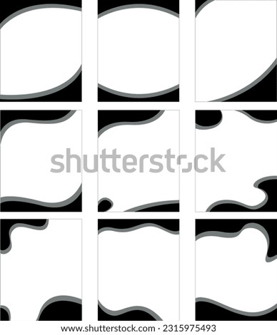 Simple black silhouette frame. The aspect ratio is four to five. Vector illustration.
