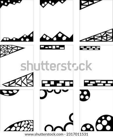 Simple black silhouette frame. The aspect ratio is four to five. Vector illustration.