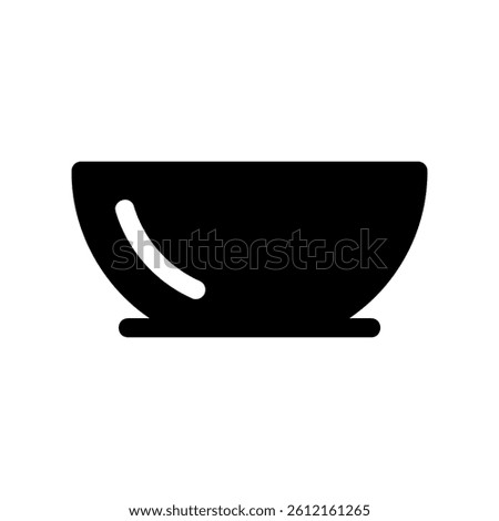 Simple Black Silhouette Graphic of a Deep Dining Bowl Container
