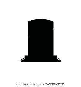 Simple black silhouette grave headstone icon.