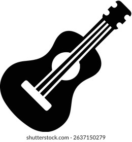 Simple black silhouette of a guitar