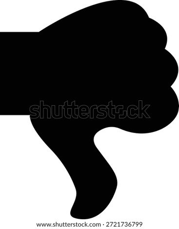 A simple black silhouette of a hand giving a thumbs down signal