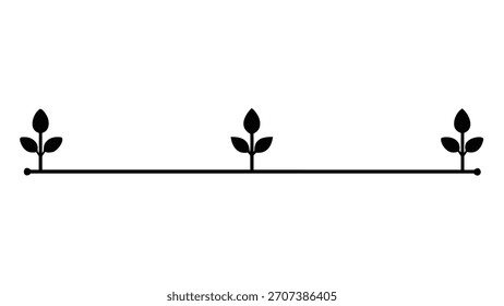 Divisor Horizontal de silueta negra simple 