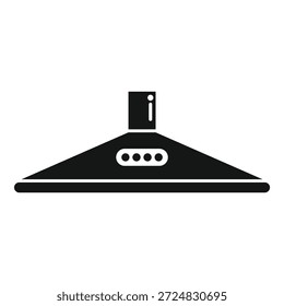 Icono de silueta negro simple de un extractor de cocina que filtra los olores de cocina