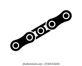Einfaches schwarzes Silhouettensymbol eines Rollenkettenmechanismus