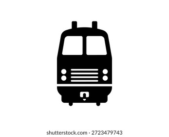"Icono de silueta negro simple de una locomotora de motor de tren