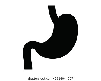 Simple black silhouette image of human digestive system organ