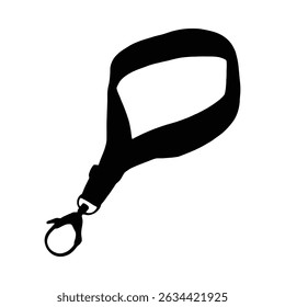 Uma silhueta preta simples de um cordão com um clipe, mostrando um estilo minimalista.