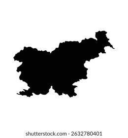 Simple black silhouette map of Slovenia isolated