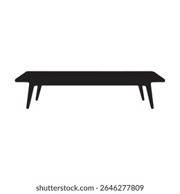 Simple black silhouette of a modern rectangular coffee table