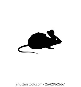 Simple black silhouette of a mouse icon.