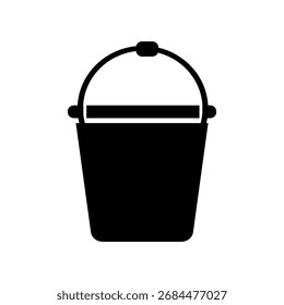 Silhueta preta simples de um balde aberto