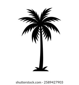 Simple Black Silhouette of a Palm Tree