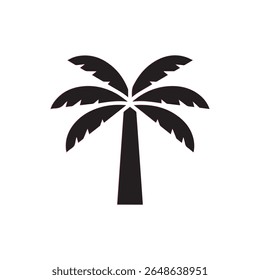 Silueta negra simple de una palmera con un fondo blanco