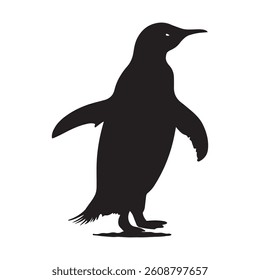 Simple Black Silhouette of a Penguin
