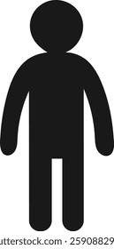 Simple black silhouette of a person, perfect for universal use.