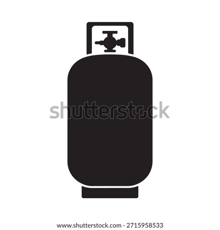 Simple black silhouette of a propane tank a common gas storage container