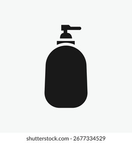 Einfache schwarze Silhouette einer Pumpe Dispenser Flasche