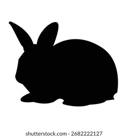 Einfache schwarze Silhouette eines Kaninchens