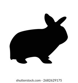 Einfache schwarze Silhouette eines Kaninchens