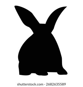 Einfache schwarze Silhouette eines Kaninchens